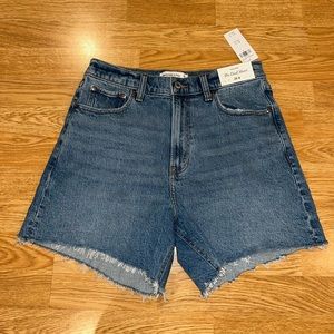 Abercrombie & Fitch Blue Cut Off Dad Shorts Size 29